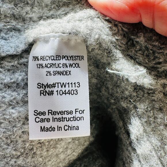 The Workshop Gray Keepin It Cozy Knit Boxy Long Sleeve Sweater M - Picture 12 of 16